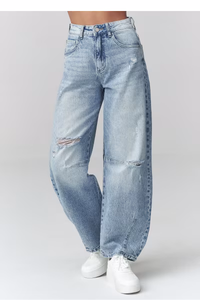Spodnie Jeansy Damskie Model C50 Denim - Makadamia — zdjęcie 1