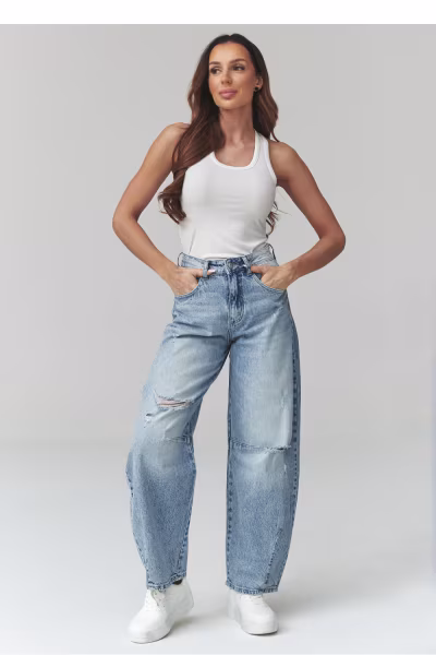 Spodnie Jeansy Damskie Model C50 Denim - Makadamia — zdjęcie 2