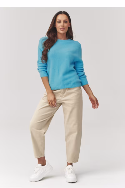 Sweter Damski Model C40 Błękit - Makadamia — zdjęcie 2