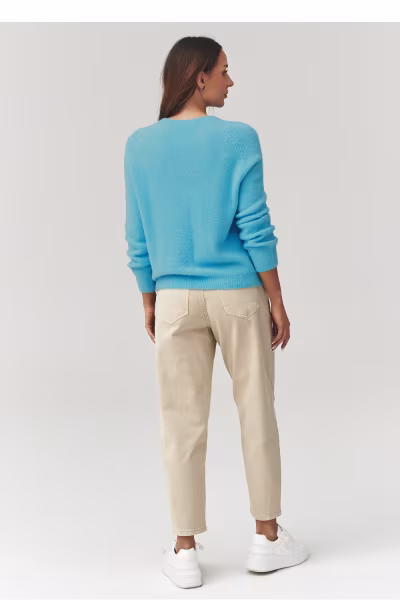 Sweter Damski Model C40 Błękit - Makadamia — zdjęcie 3