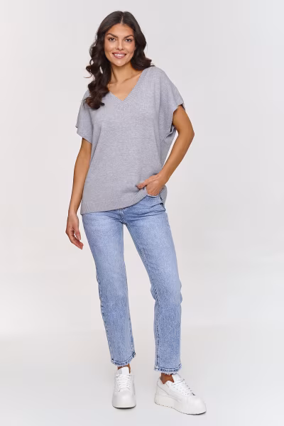 Kamizelka Model S157 Grey Melange - Makadamia — zdjęcie 2