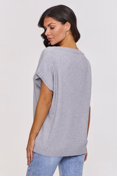 Kamizelka Model S157 Grey Melange - Makadamia — zdjęcie 3
