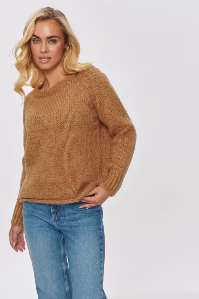 Sweter Damski Model S150 Camel - Makadamia — zdjęcie 1