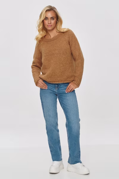 Sweter Damski Model S150 Camel - Makadamia — zdjęcie 2