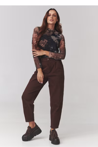 Bluzka Model C18 Flowers Print - Makadamia — zdjęcie 2