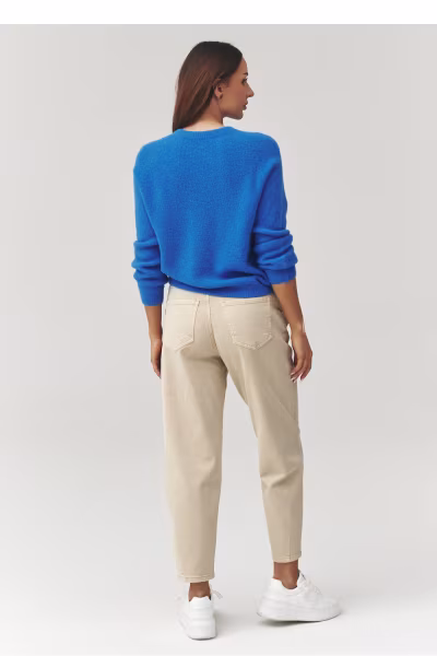 Sweter Damski Model C40 Blue Jeans - Makadamia — zdjęcie 3