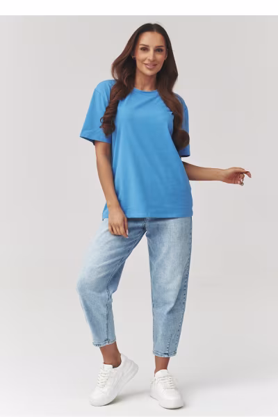 Tshirt Damski Model C41 Blue Jeans - Makadamia — zdjęcie 2
