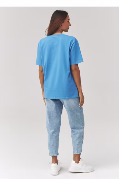 Tshirt Damski Model C41 Blue Jeans - Makadamia — zdjęcie 3