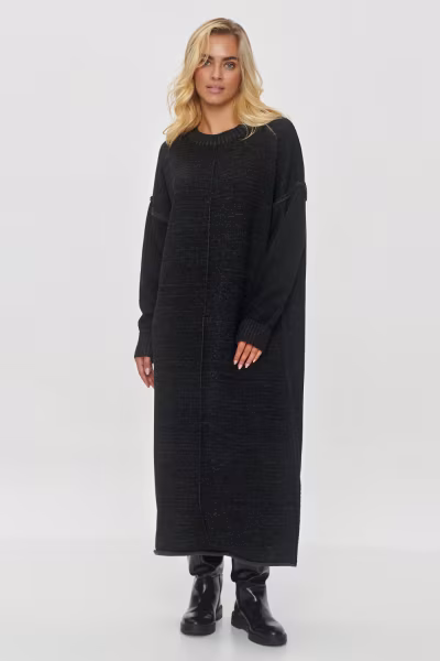 Sukienka Model S149 Black Melange - Makadamia — zdjęcie 1