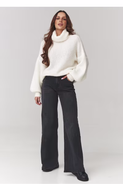Spodnie Jeansy Damskie Model C26 Black - Makadamia — zdjęcie 2