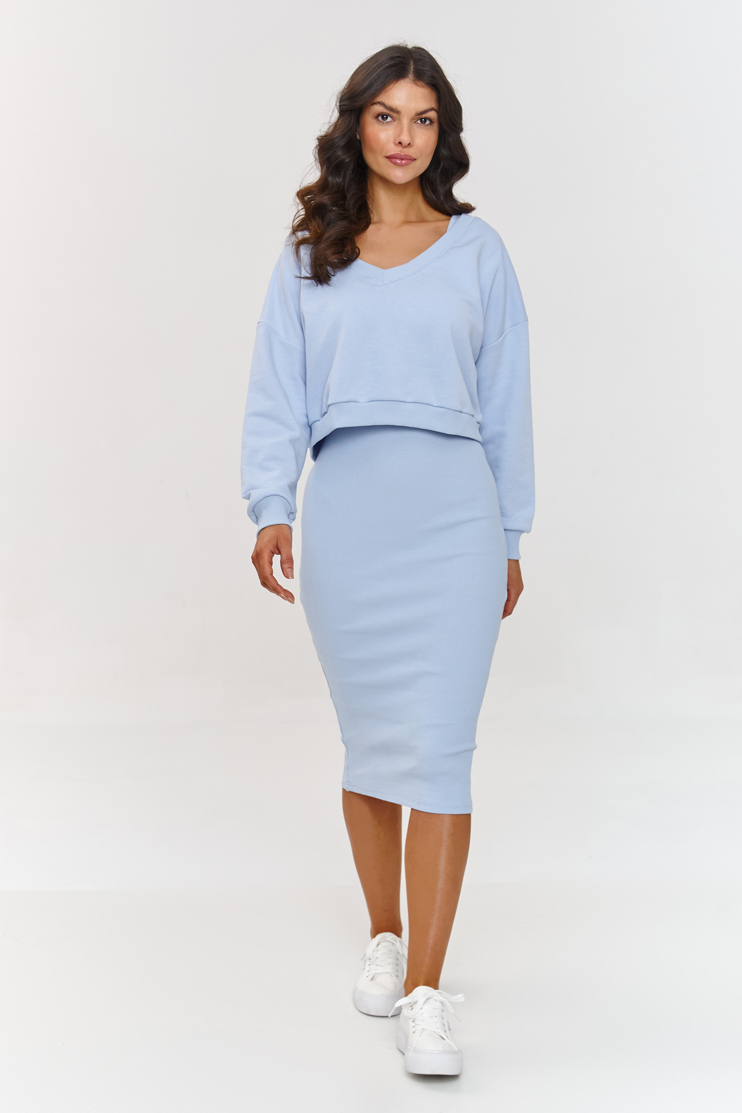 Sukienka Komplet Model A10 Błękit - Makadamia