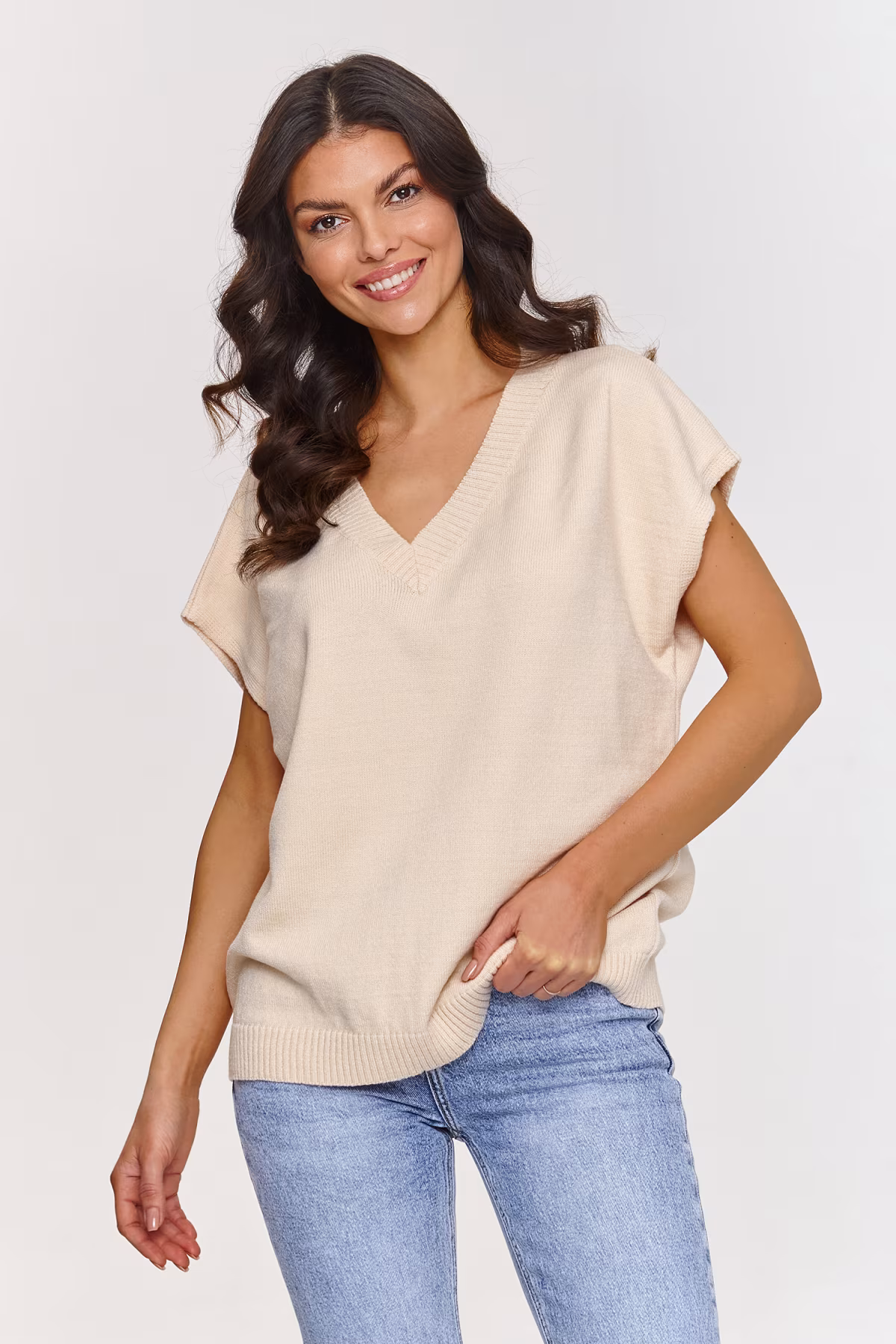 Kamizelka Model S157 Light Beige - Makadamia