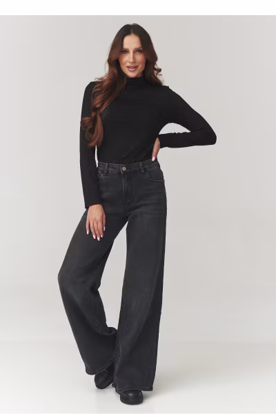 Bluzka Model C15 Black - Makadamia — zdjęcie 2