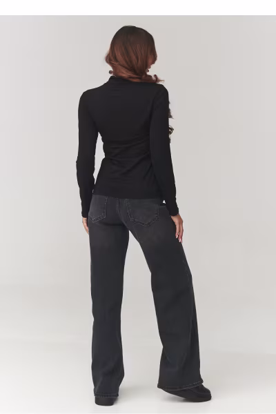 Bluzka Model C15 Black - Makadamia — zdjęcie 3