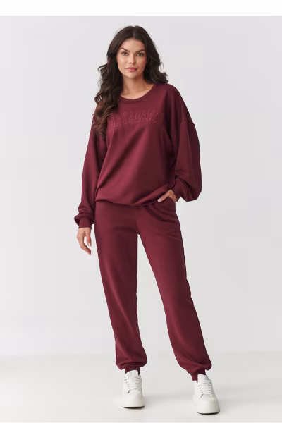 Spodnie Komplet Model M889 Bordo - Makadamia — zdjęcie 1