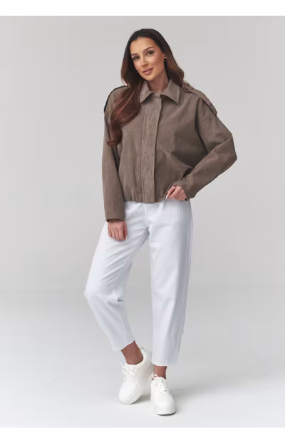 Kurtka Damska Modela C48 Mocca - Makadamia — zdjęcie 2