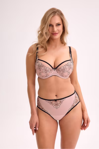Biustonosz Soft Biustonosz Semi-Soft Model Xenia 1332 Pink/Black - Gaia — zdjęcie 1