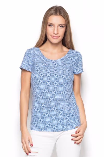 Bluzka Model K411 Wzór 38 Blue - Katrus — zdjęcie 1
