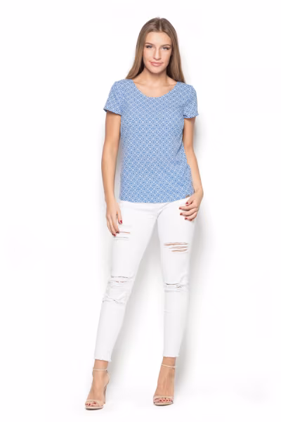 Bluzka Model K411 Wzór 38 Blue - Katrus — zdjęcie 2