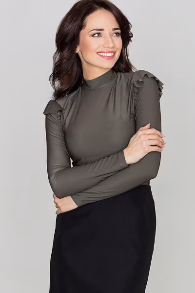 Bluzka Model K438 Oliwka - Katrus — zdjęcie 1