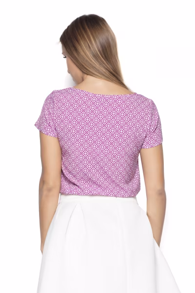 Bluzka Model K411 Wzór 37 Pink - Katrus — zdjęcie 3