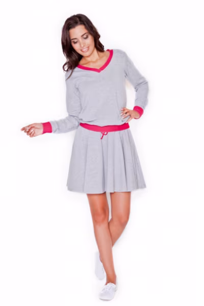 Bluza Damska Model K276 Grey/Pink - Katrus — zdjęcie 2