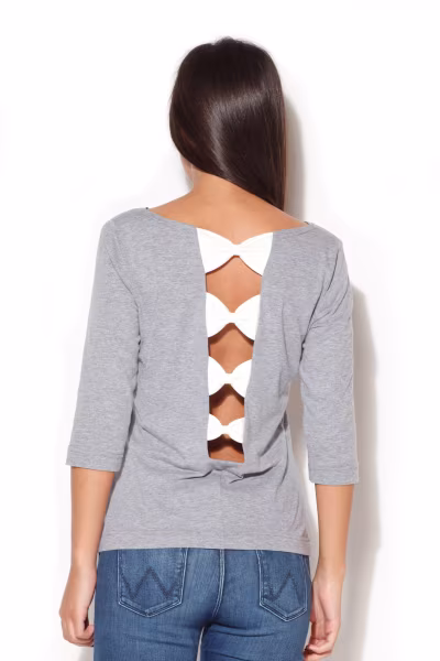 Bluzka Model K173 Grey - Katrus — zdjęcie 3