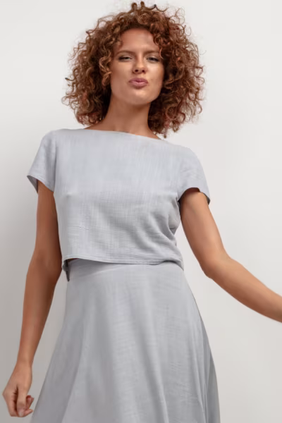 Bluzka Model T401 Grey Melange - Tessita — zdjęcie 2