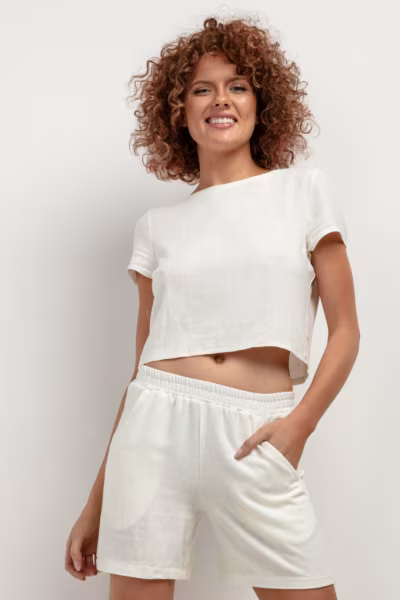 Szorty Damskie Model T402 White Sand - Tessita — zdjęcie 1