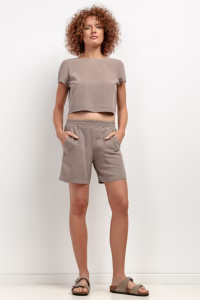 Szorty Damskie Model T402 Mocca - Tessita — zdjęcie 2