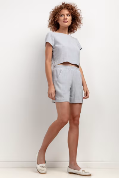 Szorty Damskie Model T402 Grey Melange - Tessita — zdjęcie 2