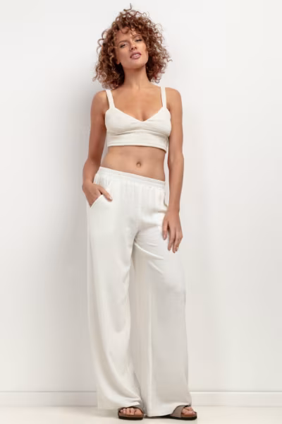 Spodnie Damskie Model T404 White Sand - Tessita — zdjęcie 2