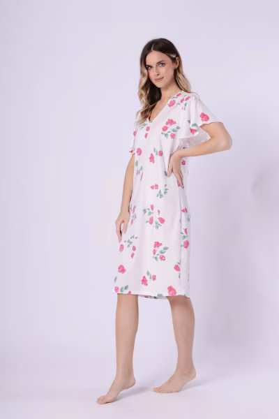 Koszulka nocna Koszula Nocna Model Venus 1726 Śmietana - M-Max — zdjęcie 2