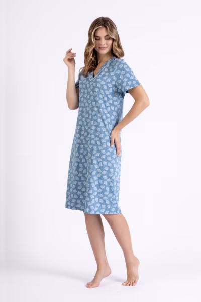 Koszulka nocna Koszula Nocna Model Adi 1452 Jeans - M-Max — zdjęcie 1