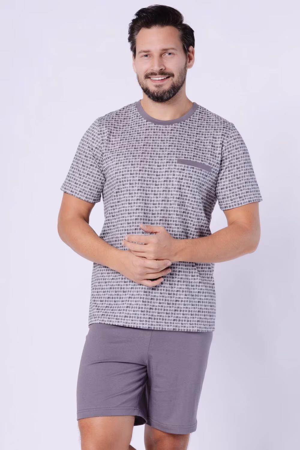 Piżama Męska Model Karol 1751 Stal - M-Max