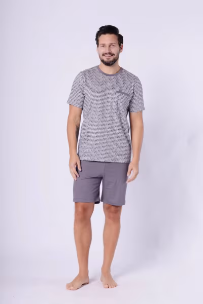 Piżama Męska Model Karol 1751 Stal - M-Max — zdjęcie 2