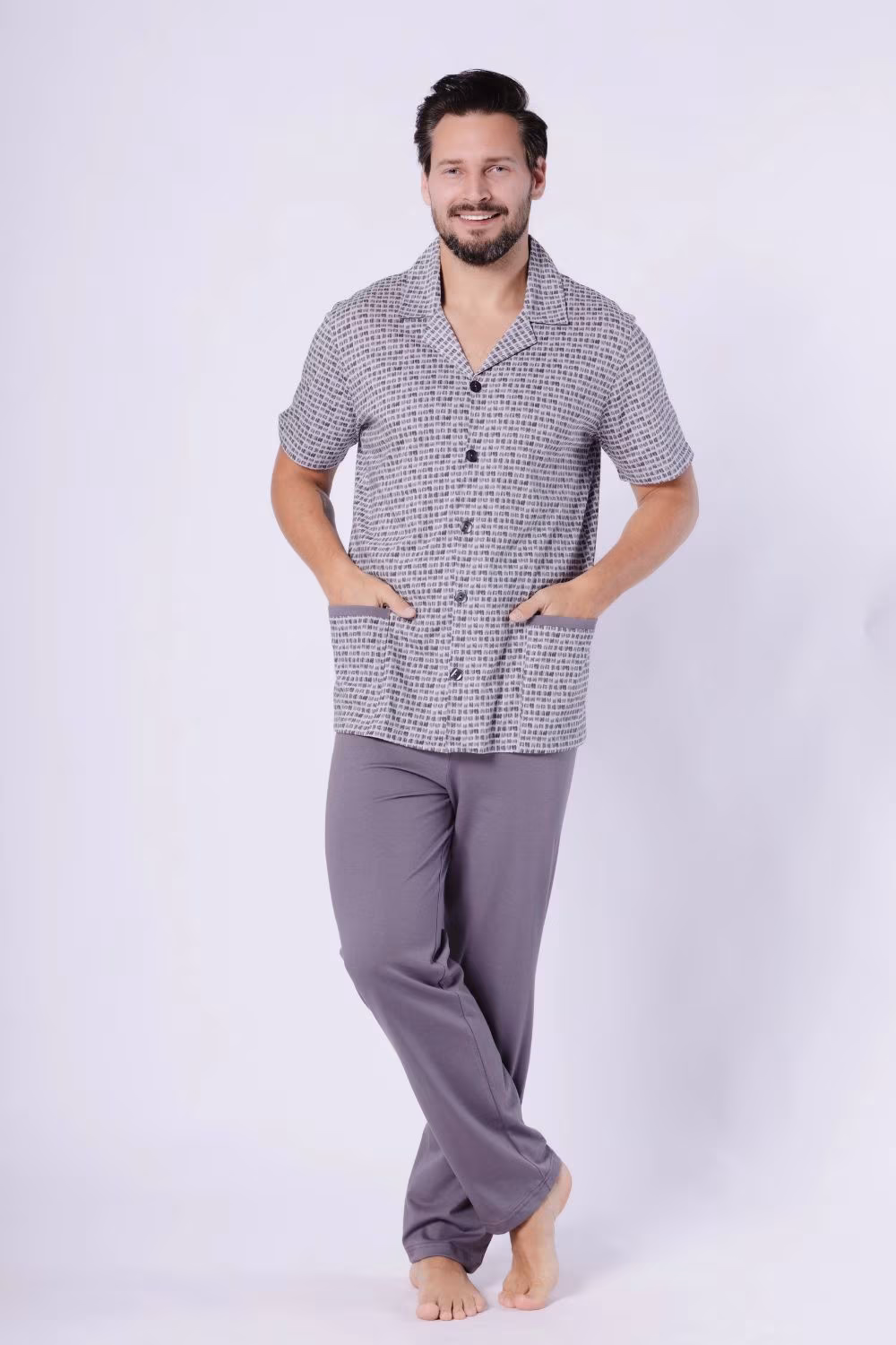 Piżama Męska Model Kacper 1747 Stal - M-Max