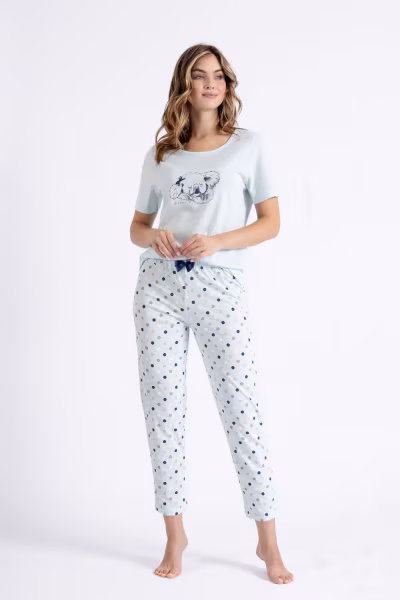 Piżama Damska Model Odette 1414 Baby Blue - M-Max — zdjęcie 1