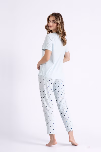 Piżama Damska Model Odette 1414 Baby Blue - M-Max — zdjęcie 2