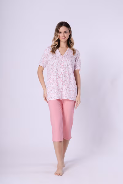 Piżama Damska Model Odetta 1722 Coral/White - M-Max — zdjęcie 1