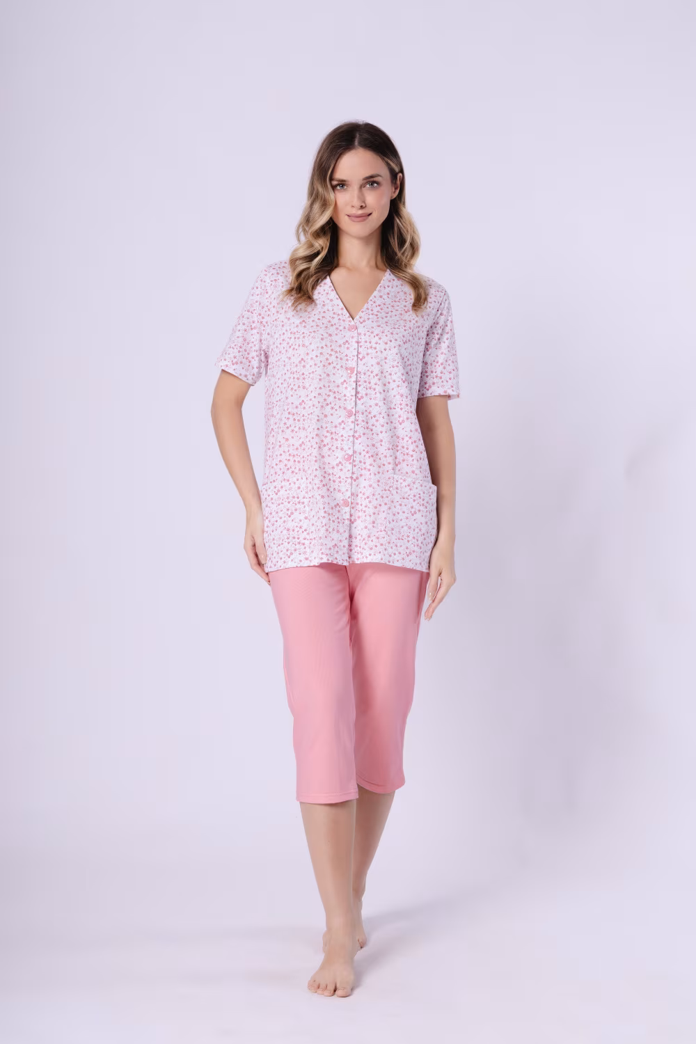 Piżama Damska Model Odetta 1722 Coral/White - M-Max