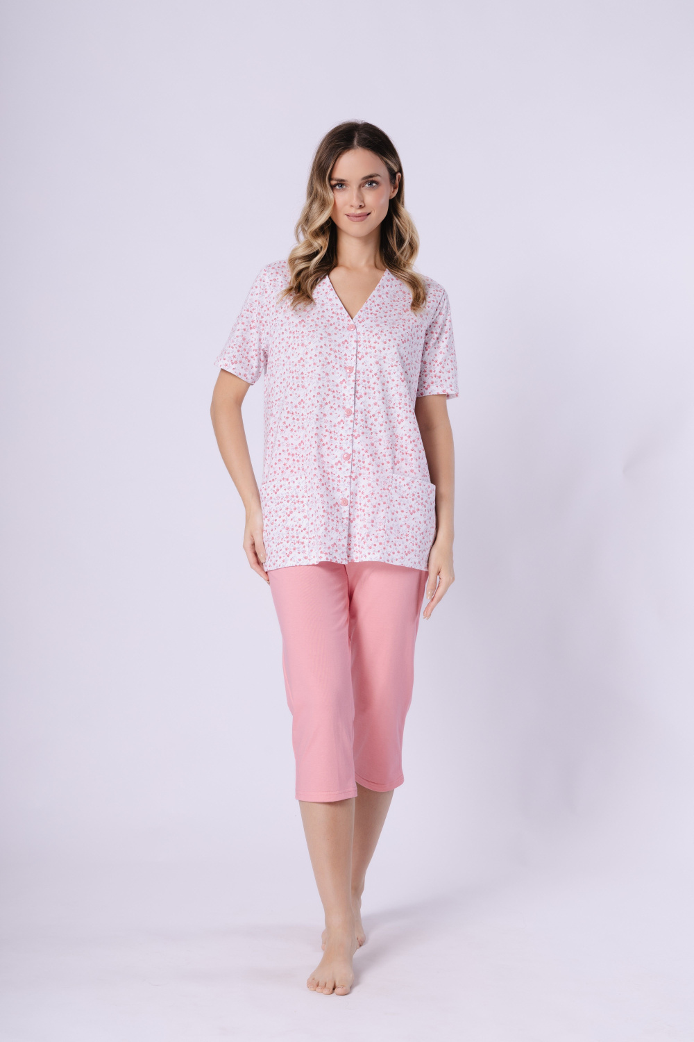 Piżama Damska Model Odetta 1722 Coral/White - M-Max