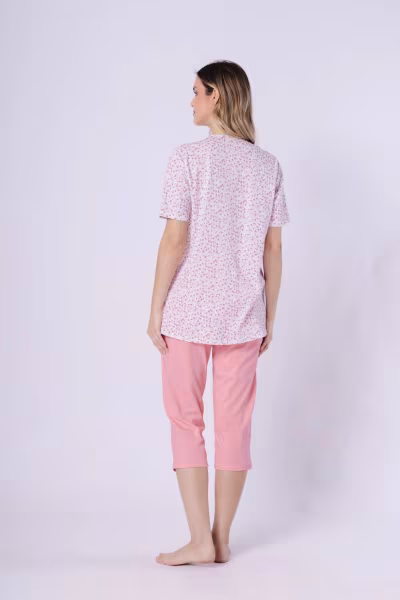 Piżama Damska Model Odetta 1722 Coral/White - M-Max — zdjęcie 3