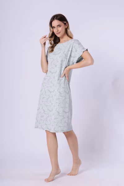 Koszulka nocna Koszula Nocna Model Elif 1728 Groszek - M-Max — zdjęcie 3
