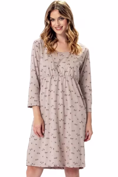 Koszulka nocna Koszula Nocna Model Majka 1385 Beige - M-Max — zdjęcie 1