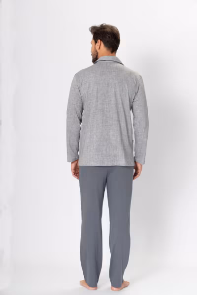 Piżama Męska Model Ambroży 196 Grey Melange - M-Max — zdjęcie 3