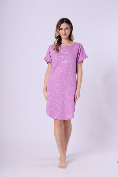 Koszulka nocna Koszula Nocna Model Rena 1716 Magenta - M-Max — zdjęcie 1