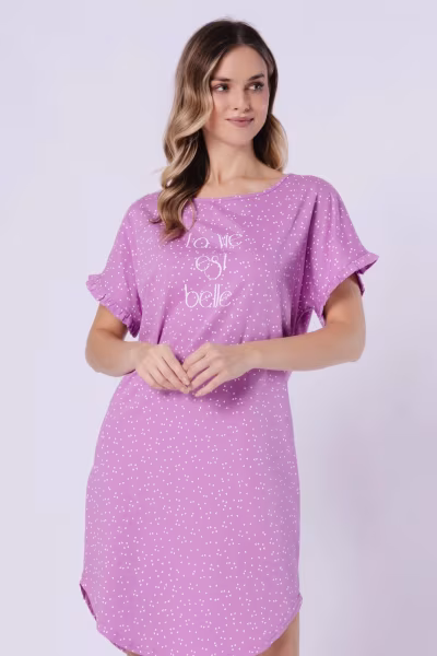 Koszulka nocna Koszula Nocna Model Rena 1716 Magenta - M-Max — zdjęcie 2