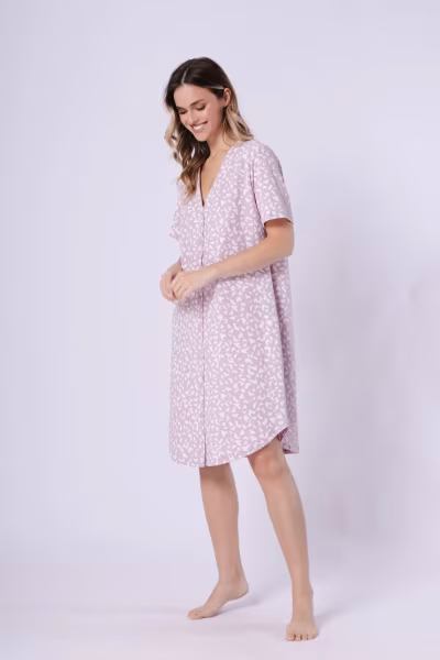 Koszulka nocna Koszula Nocna Model Sisi 1710 Beige - M-Max — zdjęcie 2
